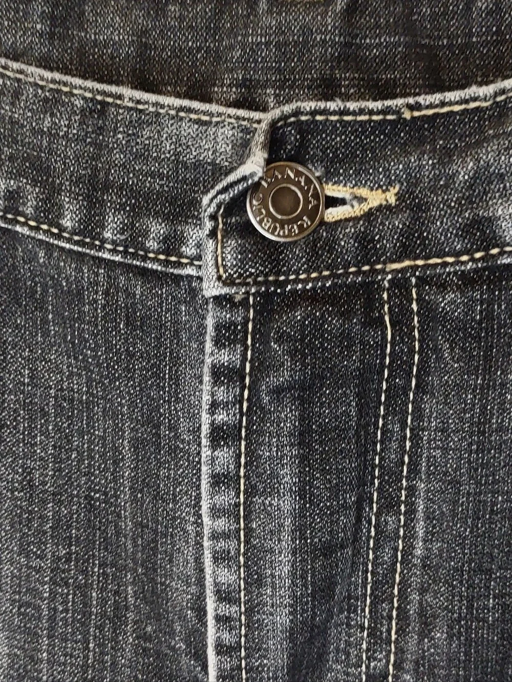 Men's Banana Republic Black Faded Wash Straight Leg Jean Size 35/32